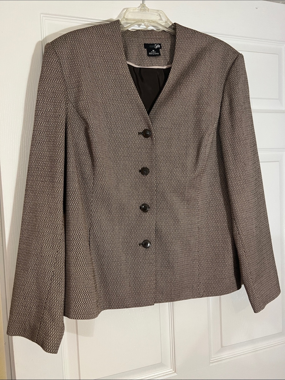 East 5th Taupe Textured Women's Blazer